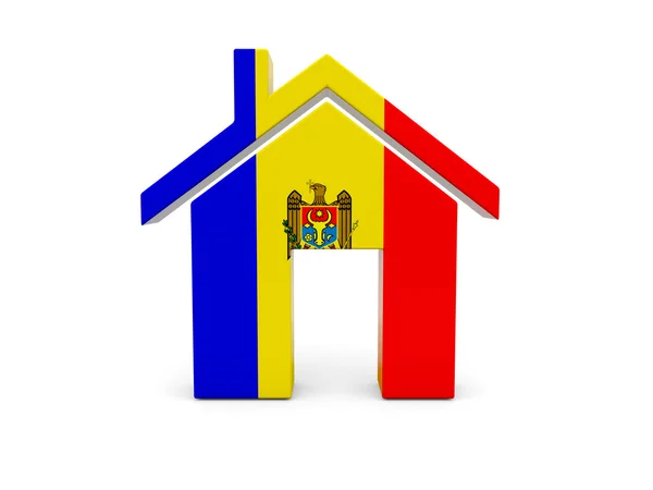 Casa com bandeira de moldova — Fotografia de Stock
