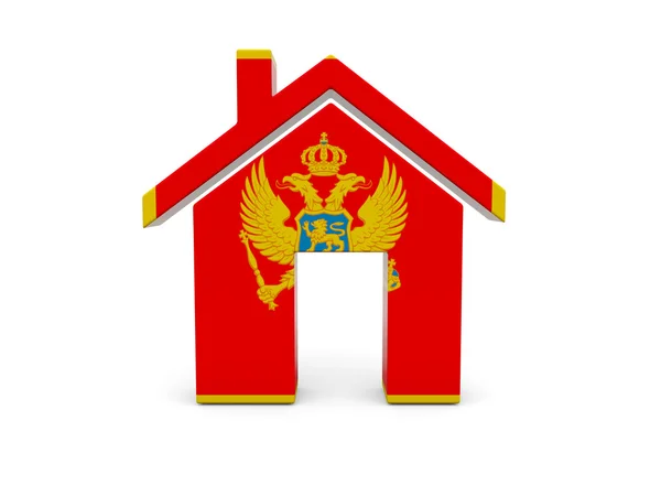 Doma s vlajka Černé hory — Stock fotografie
