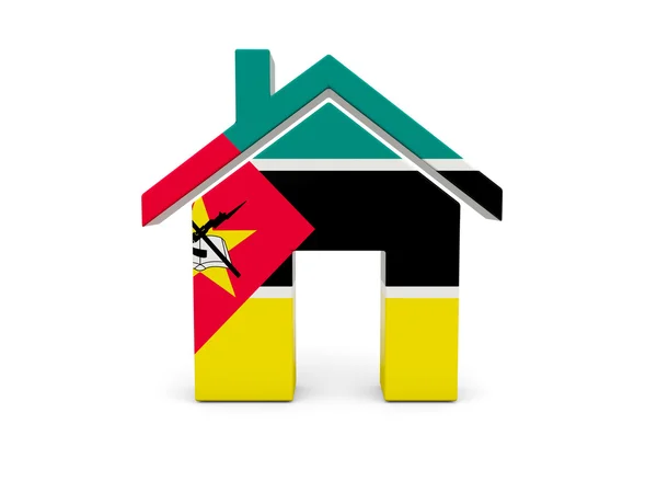 Heimat mit der Flagge von Mosambik — Stockfoto