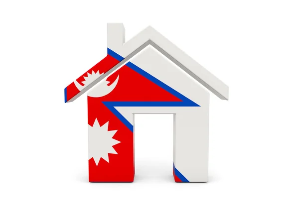 Casa com bandeira de nepal — Fotografia de Stock