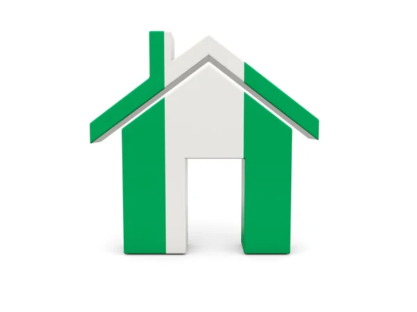 Casa con bandera de nigeria — Foto de Stock