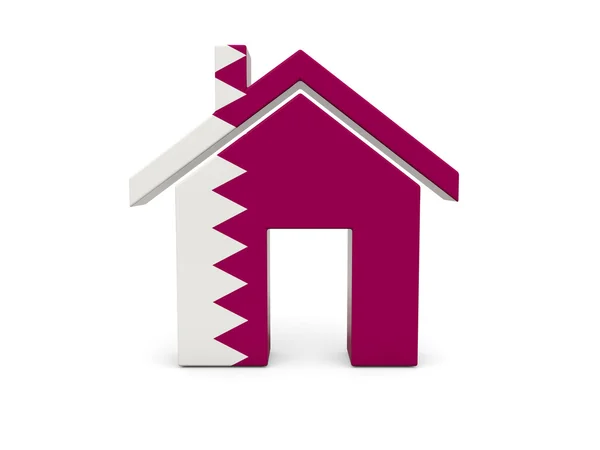 Casa con bandera de qatar —  Fotos de Stock