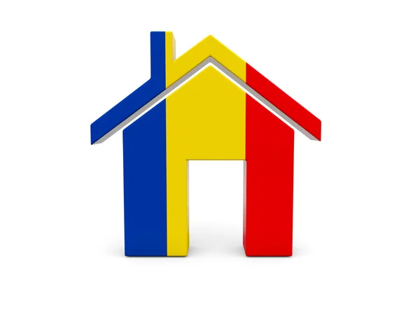 Casa con bandera de romania —  Fotos de Stock