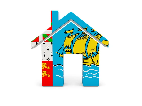 Huis met vlag van saint pierre en miquelon — Stockfoto