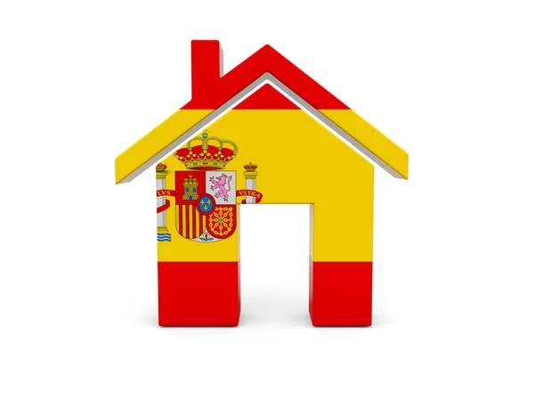 Casa com bandeira de espanha — Fotografia de Stock