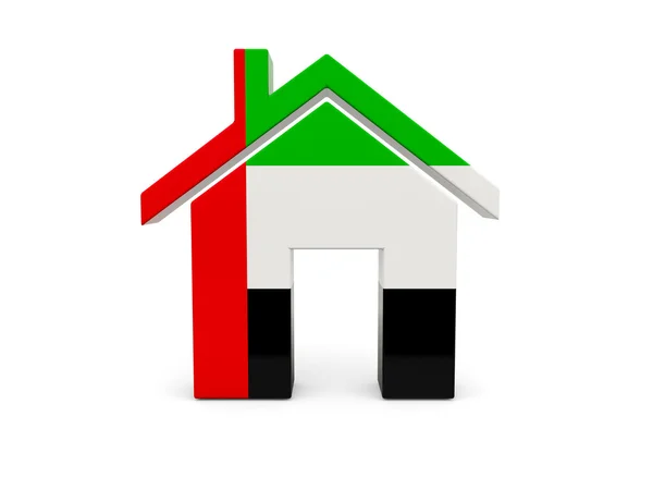 Huis met vlag van Verenigde Arabische Emiraten — Stockfoto
