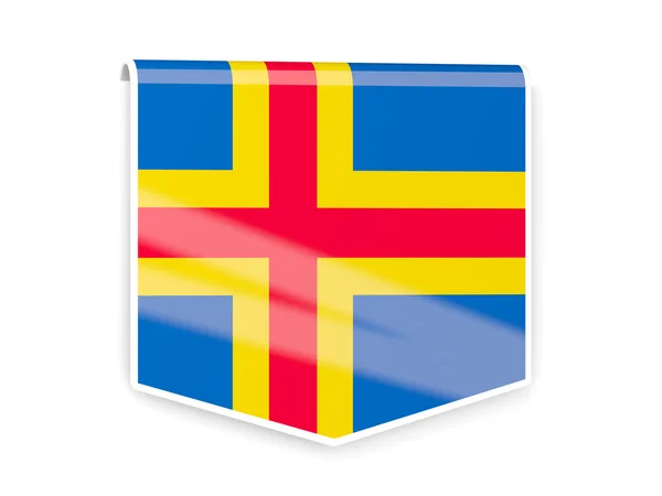 Flag label of aland islands — Stock Photo, Image