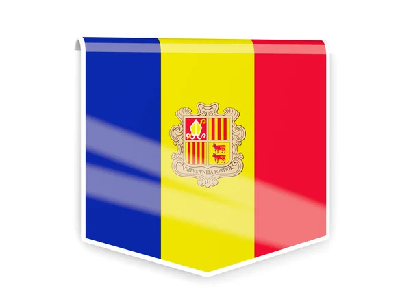 Etiqueta de la bandera de andorra —  Fotos de Stock