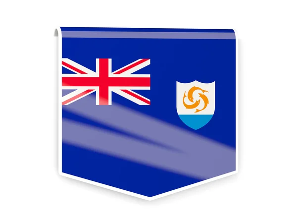 Étiquette drapeau d'anguilla — Photo