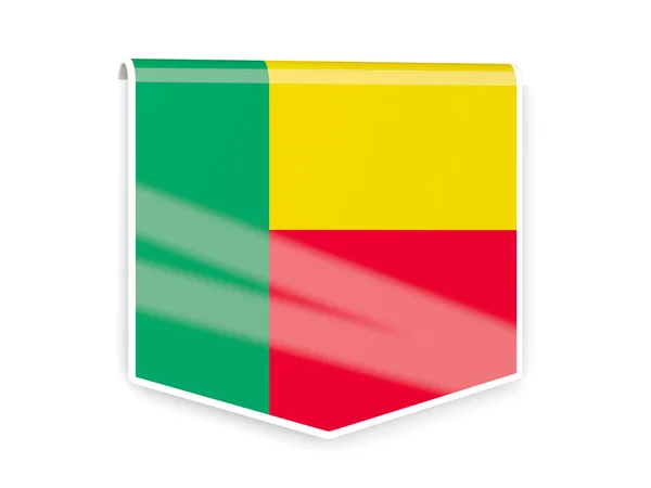 Etiqueta de la bandera de benin —  Fotos de Stock