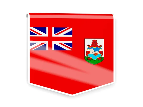 Etiqueta de la bandera de bermudas — Foto de Stock