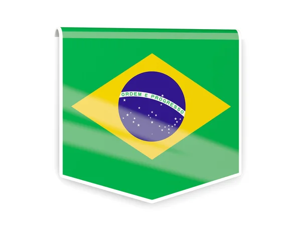Etiqueta de bandeira do brasil — Fotografia de Stock