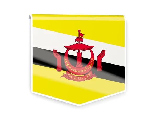 Etiqueta de la bandera de brunei — Foto de Stock