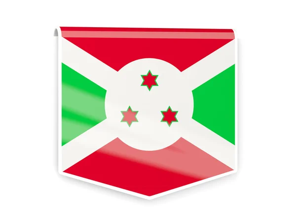 Etiqueta de la bandera de burundi — Foto de Stock