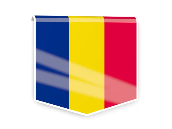 Étiquette drapeau du Tchad — Photo