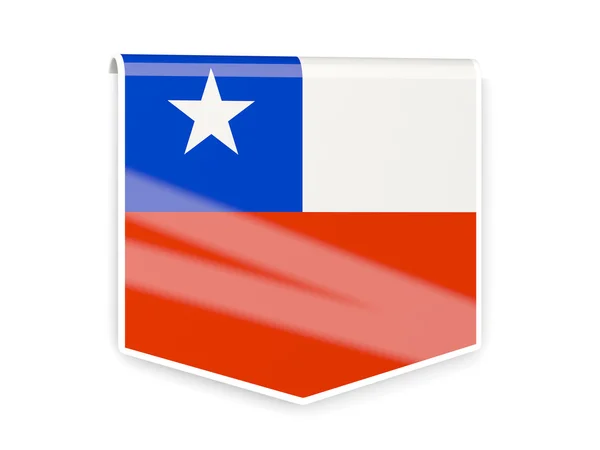 Etiqueta da bandeira do chile — Fotografia de Stock