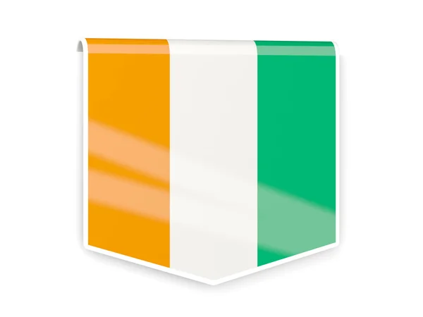 Flag label of cote d Ivoire — Stock Photo, Image