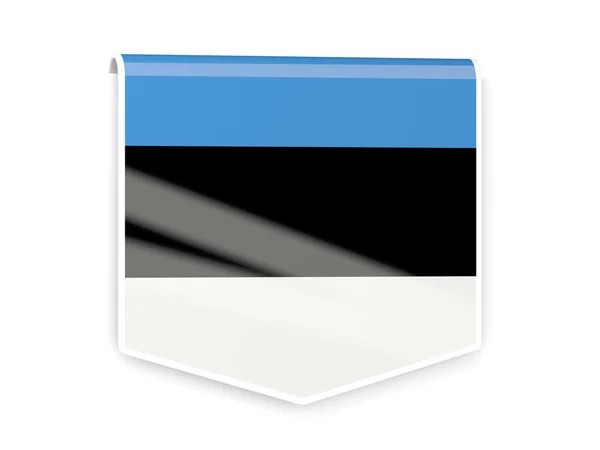 Flag label of estonia — Stock Photo, Image