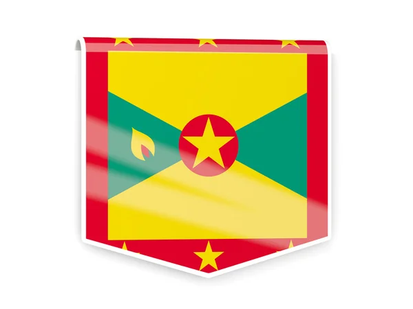 Etykieta flaga Grenady — Zdjęcie stockowe