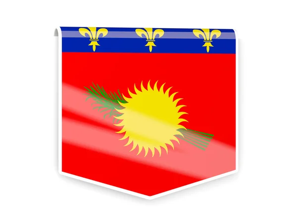 Label van de vlag van guadeloupe — Stockfoto