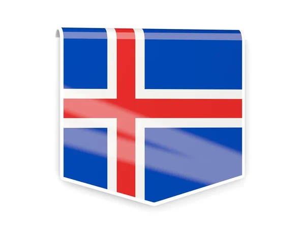 Rótulo da bandeira da Islândia — Fotografia de Stock