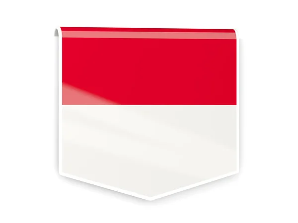 Label van de vlag van Indonesië — Stockfoto