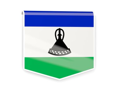 Lesoto bayrağı etiketini