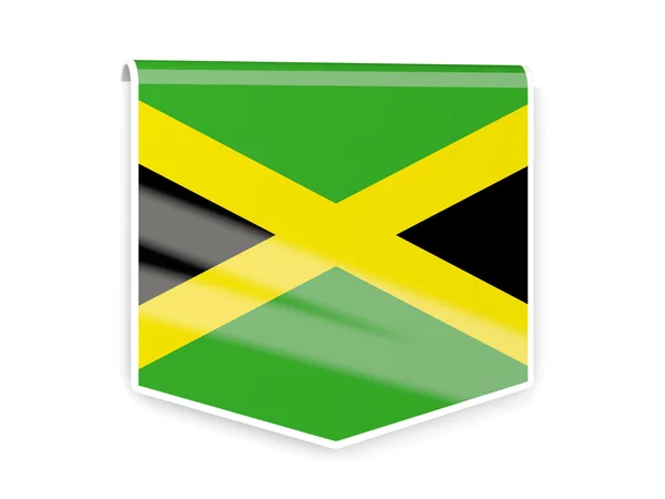 Label van de vlag van jamaica — Stockfoto