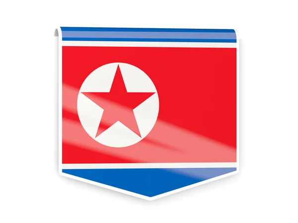 Rótulo da bandeira da Coreia do Norte — Fotografia de Stock