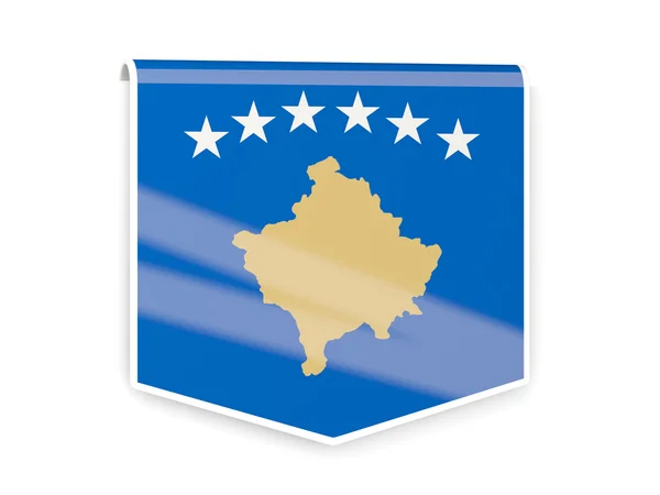 Etykieta flaga Kosowa — Zdjęcie stockowe