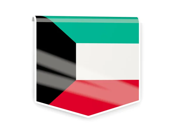 Etiqueta de la bandera de kuwait — Foto de Stock