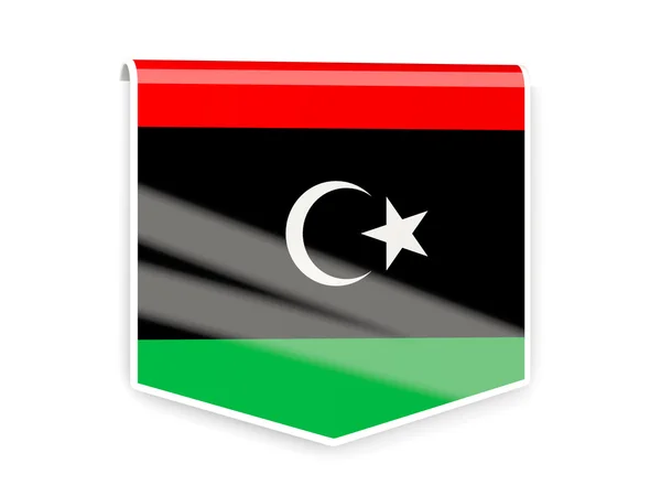 Etiqueta de la bandera de libya — Foto de Stock