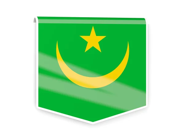 Etiqueta da bandeira de mauritania — Fotografia de Stock