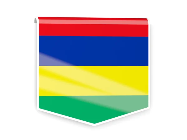 Flag label of mauritius — Stock Photo, Image