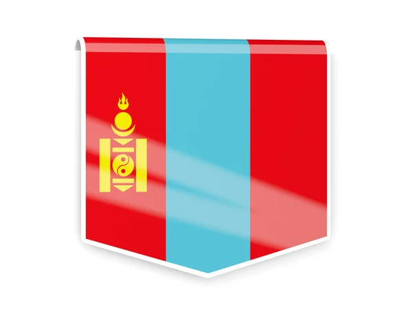 Label van de vlag van Mongolië — Stockfoto