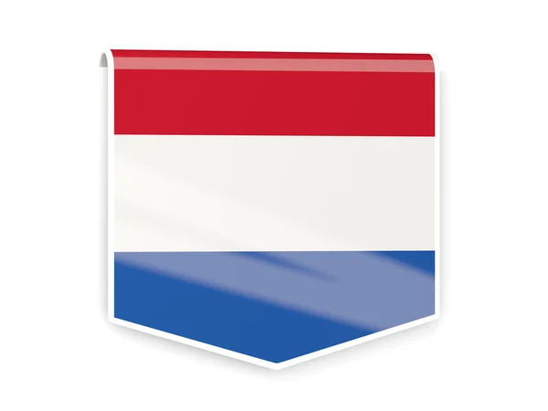 Label van de vlag van Nederland — Stockfoto