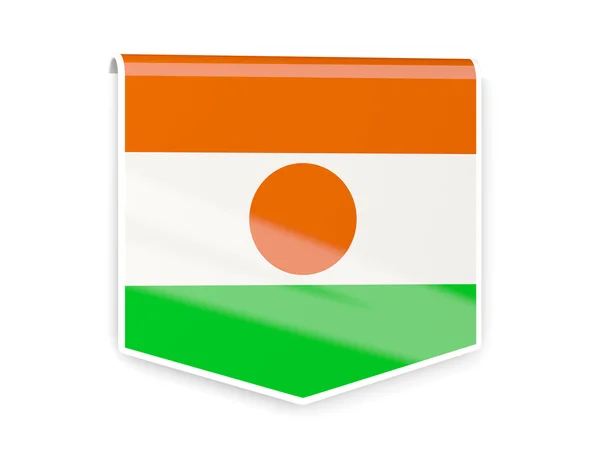 Etiqueta de la bandera de niger —  Fotos de Stock