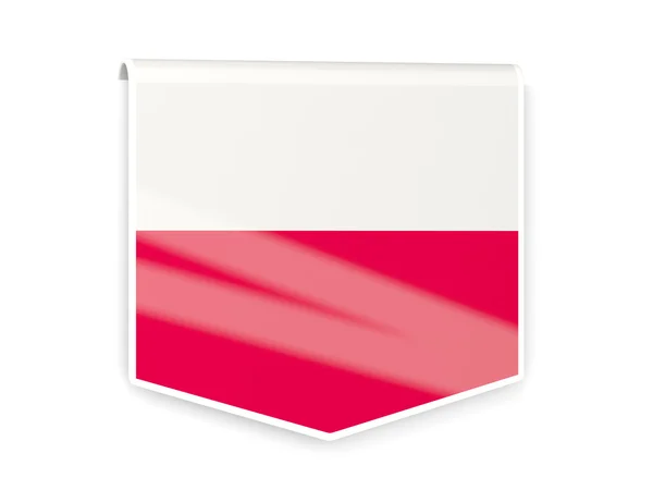 Rótulo da bandeira da Polónia — Fotografia de Stock