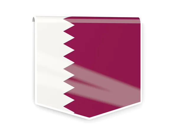 Rótulo da bandeira do qatar — Fotografia de Stock
