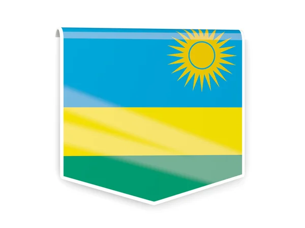 Flag label of rwanda — Stock Photo, Image