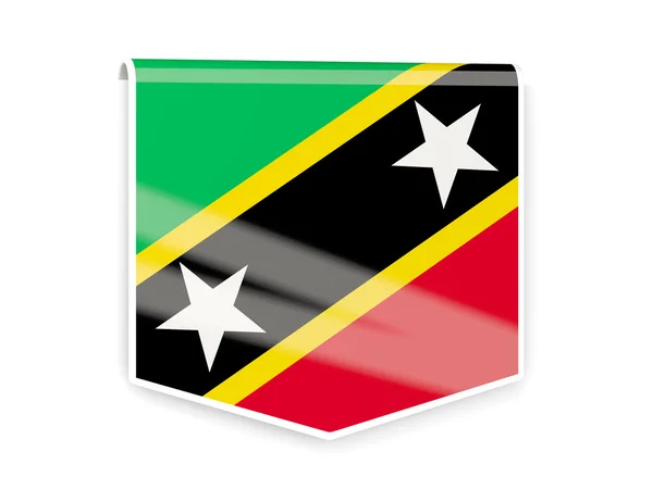 Saint kitts ve nevis bayrak etiketini — Stok fotoğraf