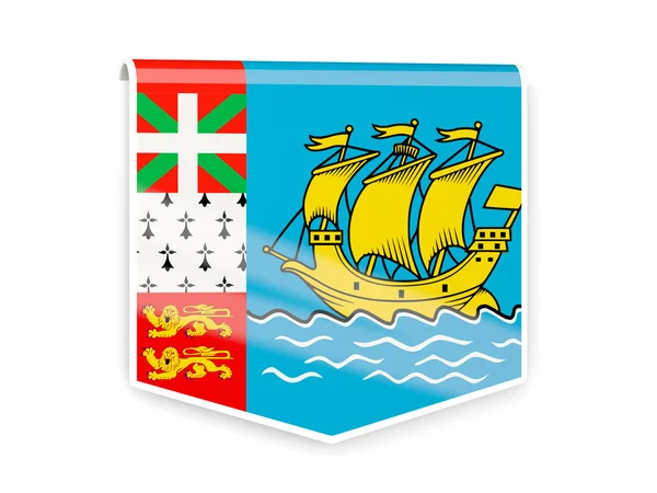 Label van de vlag van saint pierre en miquelon — Stockfoto