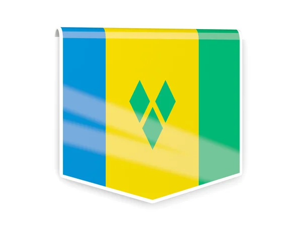 Flag label of saint vincent and the grenadines — Stock Photo, Image