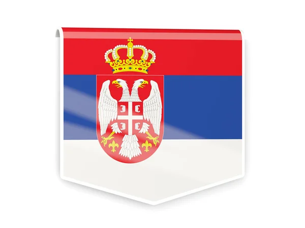 Flagga etikett av Serbien — Stockfoto