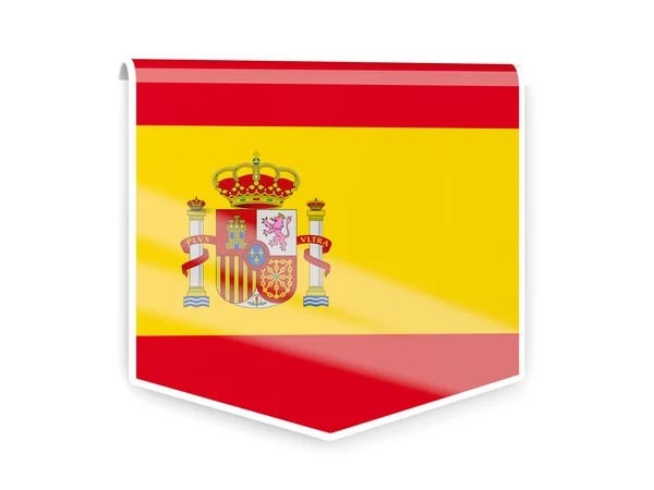 Flagga etikett av Spanien — Stockfoto