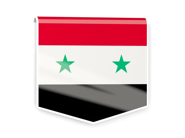 Flagga etikett av Syrien — Stockfoto