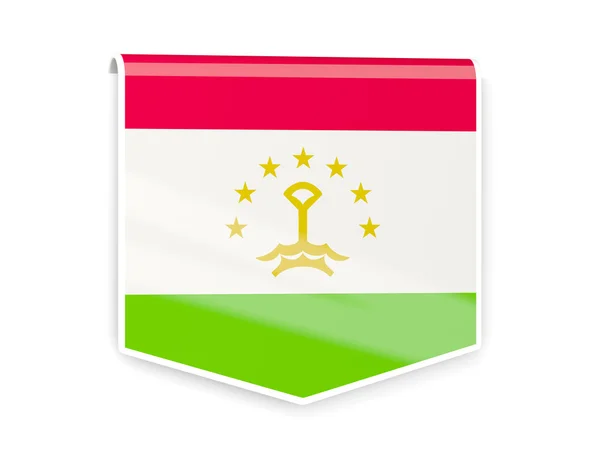 Štítek Vlajka Tádžikistánu — Stock fotografie