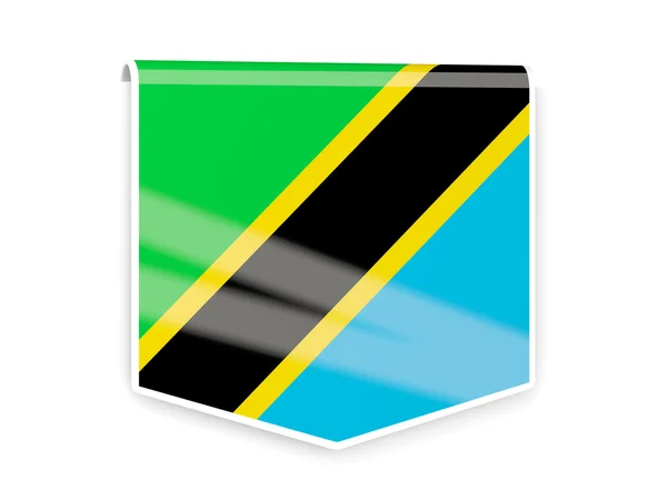 Flag label of tanzania — Stock Photo, Image