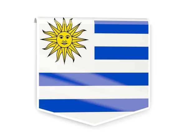 Etiqueta de la bandera de uruguay — Foto de Stock