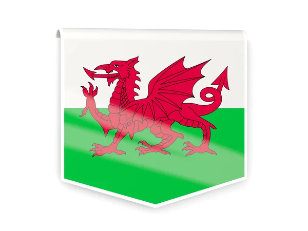 Label van de vlag van wales — Stockfoto